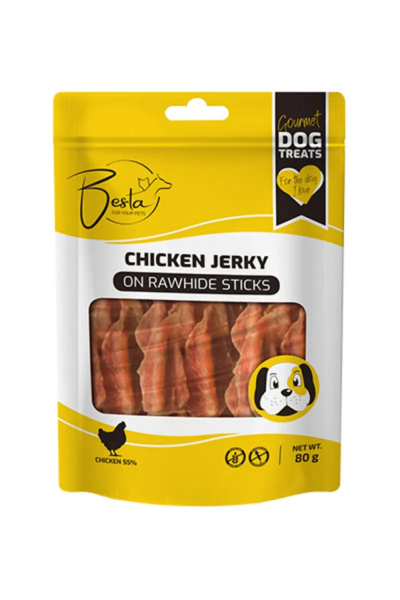 Besta Jerky on Rawhide Stick poslastica za pse sa piletinom