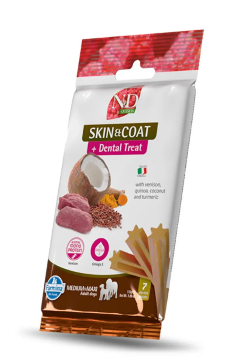 ND Quinoa Skin & Coat Venison poslastica za pse, med/max 100 g