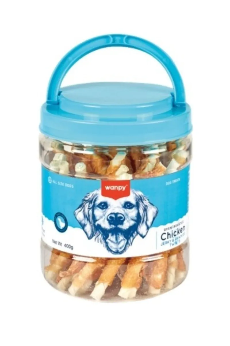 Wanpy Jerky&Rawhide Twists poslastica za pse sa piletinom 400 g