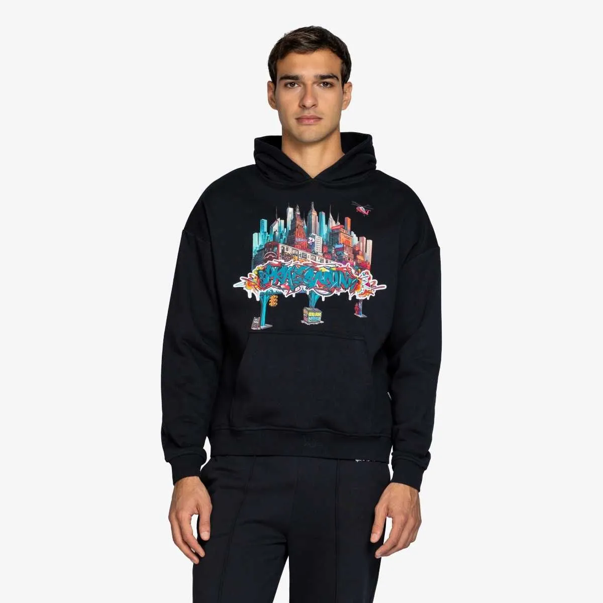 City skyline comfy hoodie blk