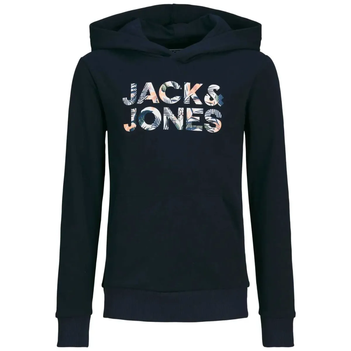 Jack & jones junior duks za decake sa kapuljacom jjebryan, crni