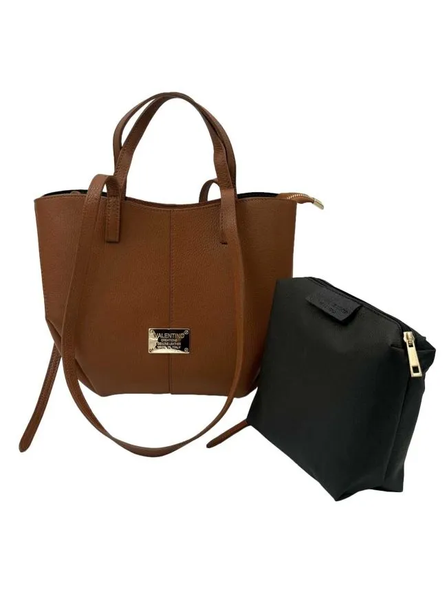 Valentino creations kožna torba v887 braon