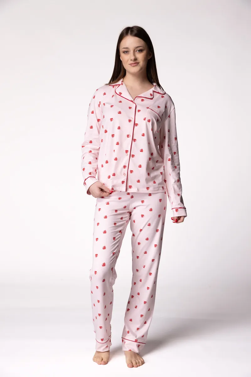 SF ženski kоmplеt pidžamе 735177 RED LEAF DD FW25
