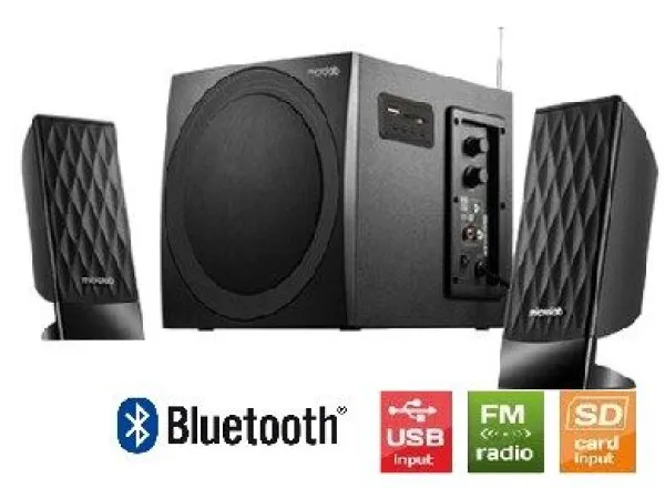 Microlab M-300BT Drveni 2.1  38W RMS(14W,2x12W) SD, USB, FM, BLUETOOTH, black, 3.5mm