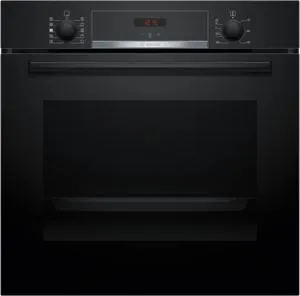 Series 4, Built-in oven with added steam function, 60 x 60 cm, Black, HQA534EB3