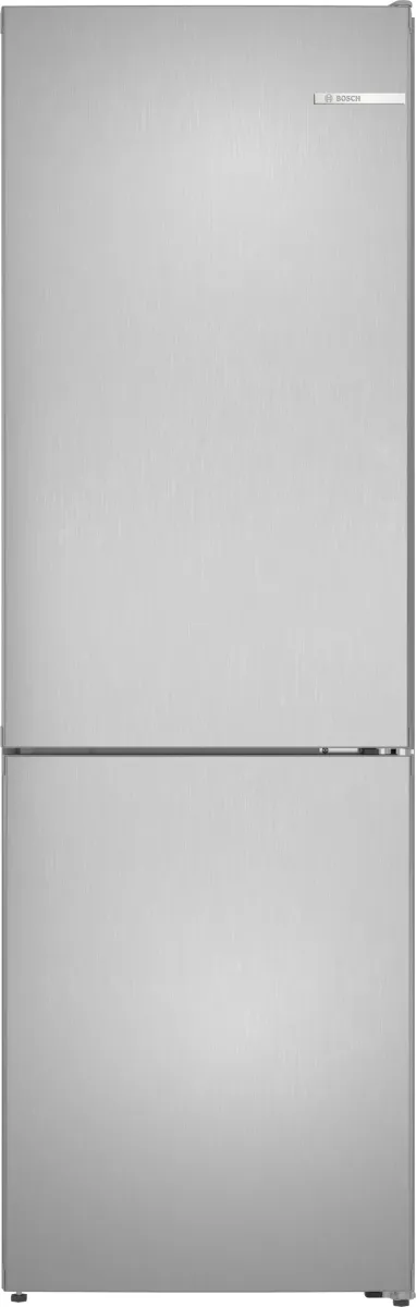 Series 4, free-standing fridge-freezer with freezer at bottom, 186.2 x 59.5 cm, Stainless steel look, KGN36VLCK