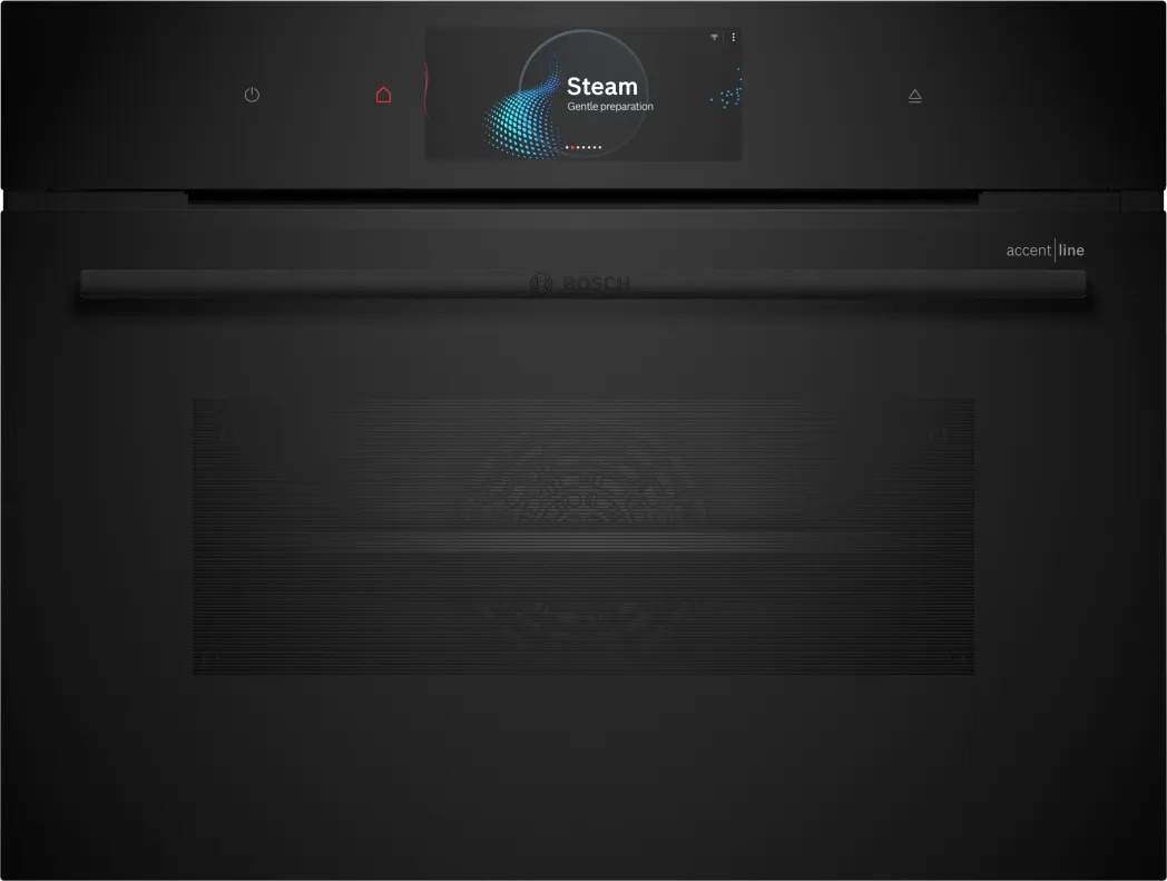 Series 8, Built-in compact oven with steam function, 60 x 45 cm, Black, CSG938DB2