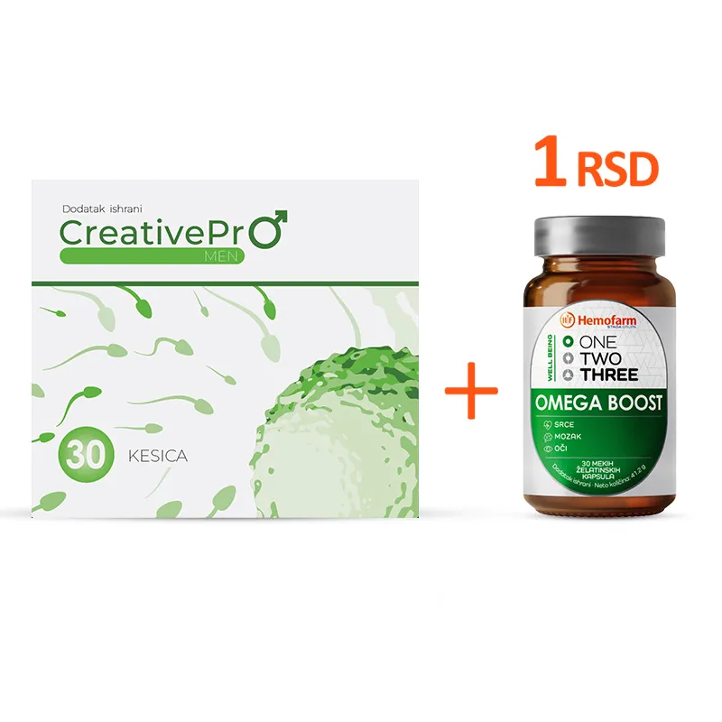 CreativePro Men + One Two Three Omega Boost za 1din 