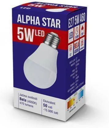 ALPHA STAR Sijalica LED ALPHA E27 5W