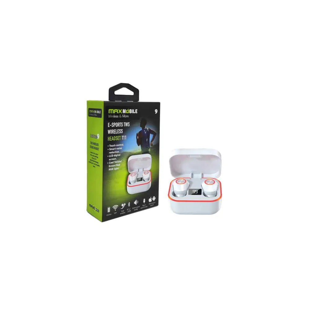 Maxmobile Bluetooth slušalice TWS E-SPORT T11 - Bele
