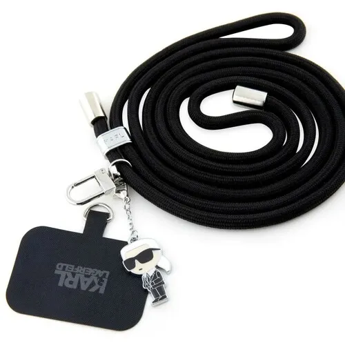 KARL LAGERFELD Universal Strap and Tether Patch Black