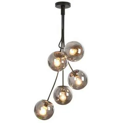 RABALUX Glory, luster, E14 5x MAX 40W, mat crni IP20,  metal