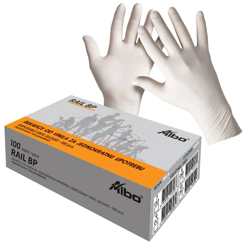 ALBO RUKAVICE R-J404/02-M BELA VINILNA