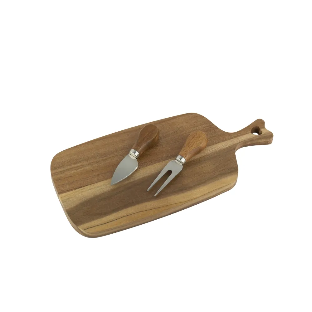 BAROK DASKA ZA SIR SA NOŽEVIMA DRVENA 33*16CM