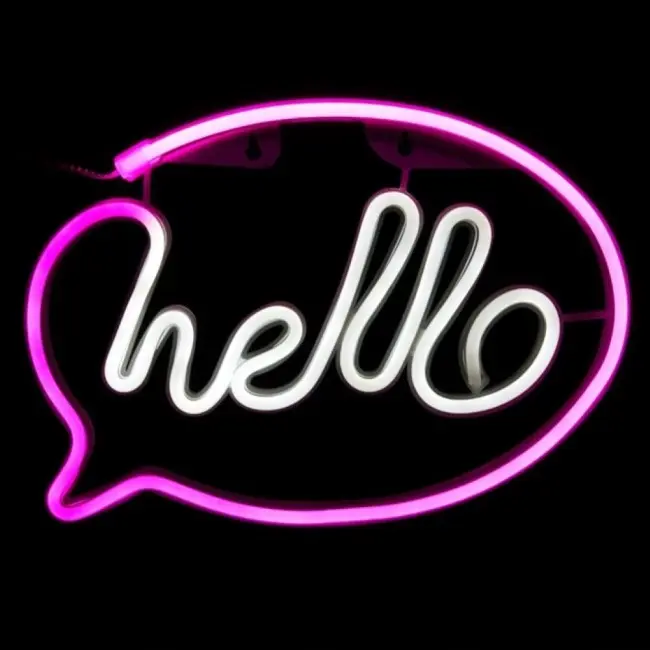 ZNAK NEON   "HELLO" 30X21 CM