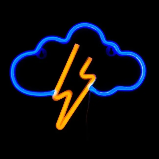 ZNAK NEON  "STORM" 29X23CM PLAVO/ŽUTI