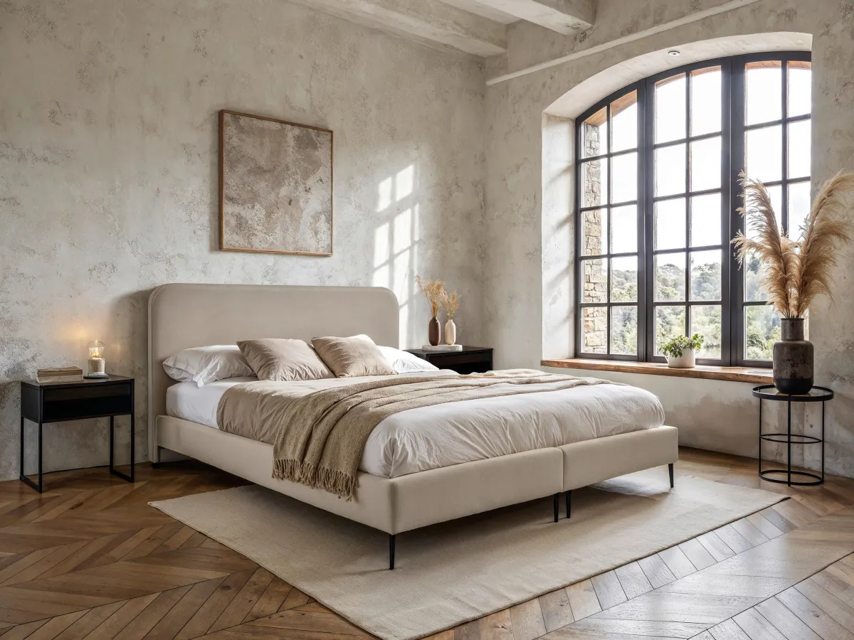 BOXSPRING KREVET 180/200 cm     bež 