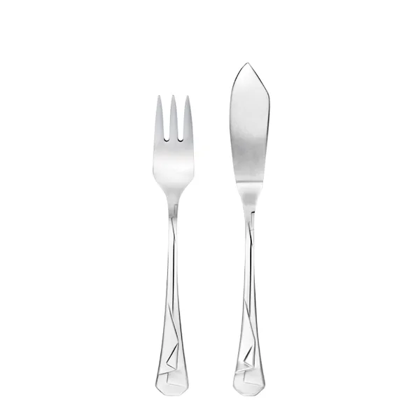 KIMONO - posrebreni, set za ribu, 12 delova
