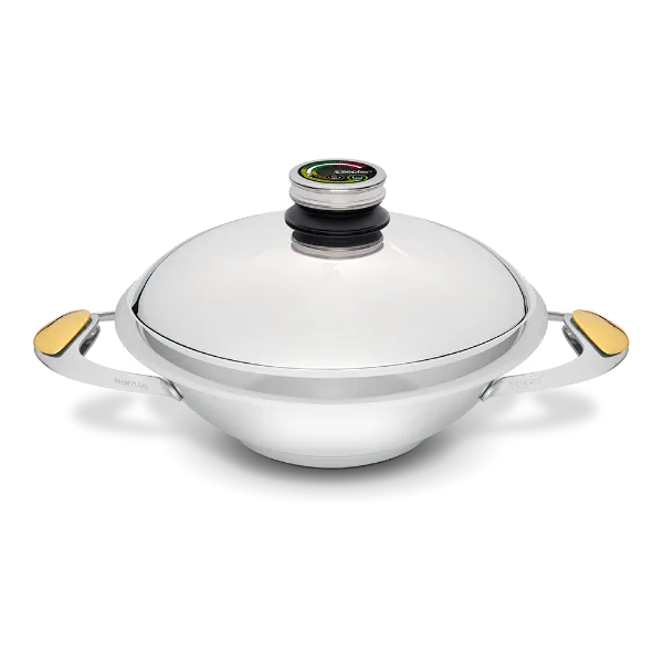 Zepter cookware for cooking without fat and water - WOK 2.4 l Ø 24 cm, with a lid, 2 handles
