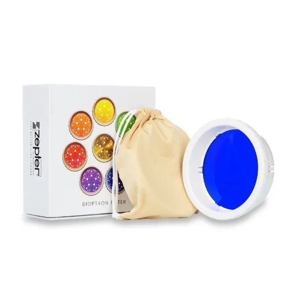 Zepter replaceable indigo filter for the Bioptron Pro 1 lamp for light therapy, relaxing effect - diameter 11 cm