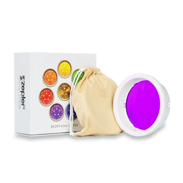 Zepter replaceable violet filter for the Bioptron Pro 1 lamp for light therapy, relaxing effect, anti-cellulite effect - diameter 11 cm