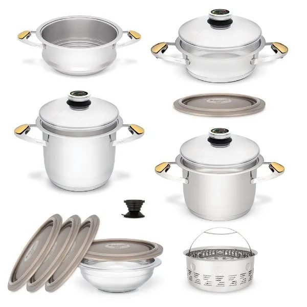 Zepter Standard cookware set - pots for cooking without fat and water and in the pyramid system